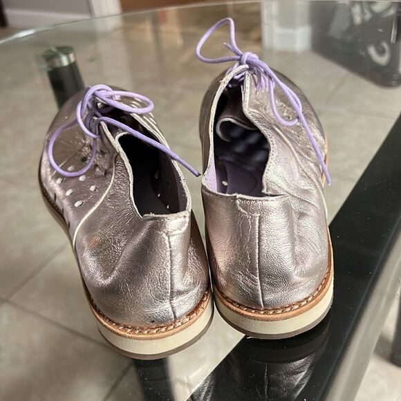 Johnston & Murphy lilac metallic leather soft moccasins Sz 8,5 new - Picture 8 of 11